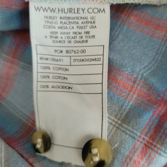 Hurley Wilson Ex-Boyfriend Plaid Button Down Shirt Women's Size XS - Picture 9 of 10